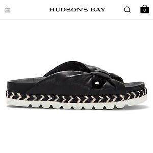 NEW Black Leather J Slides